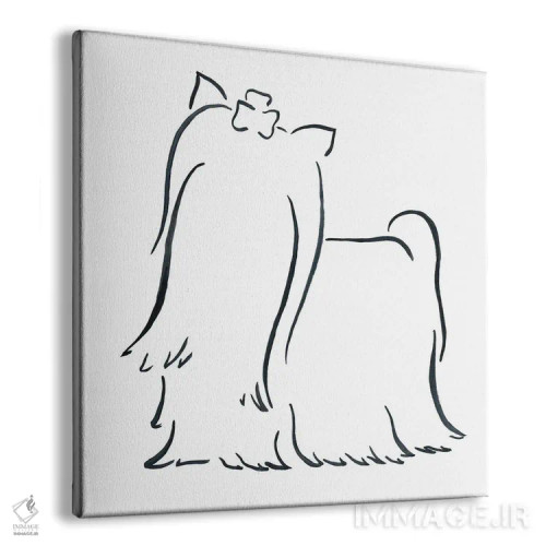 تابلو مینیمال یورکشایر تریر مو بلند اثر لزلی بیشاپ - نمای پرسپکتیو محصول