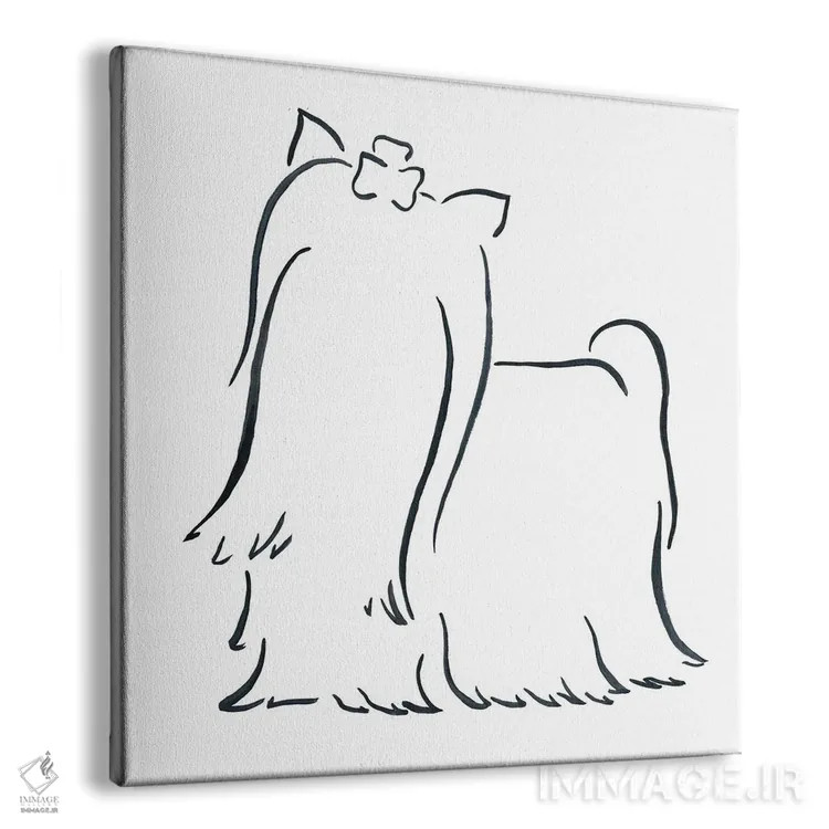 تابلو مینیمال یورکشایر تریر مو بلند اثر لزلی بیشاپ - نمای پرسپکتیو محصول