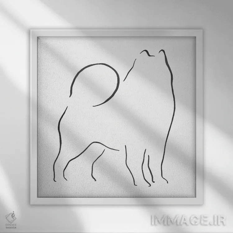 تابلو مینیمال ساموید اثر لزلی بیشاپ - نمای قابدار سفید