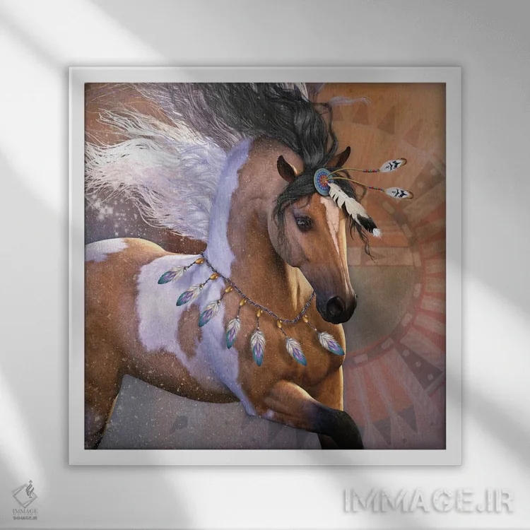 تابلو دکوراتیو پر طلایی اثر لوری پرایندل - نمای قابدار سفید