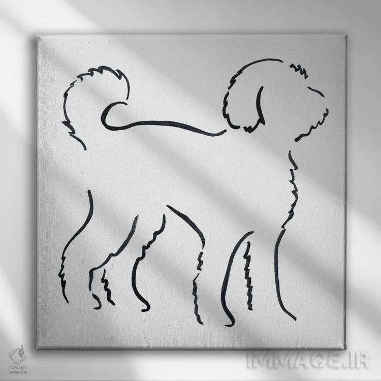 تابلو مینیمال لابرادودل اثر لزلی بیشاپ - نمای روبهرو روی دیوار