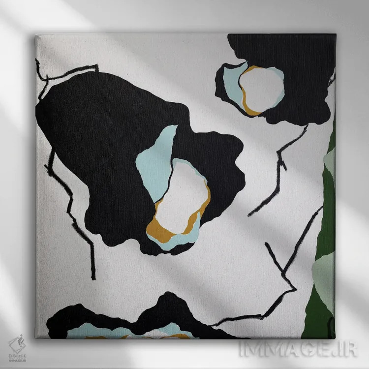 تابلو مینیمال فلورس د ایندیگو اثر لورا ولشانس - نمای روبهرو روی دیوار