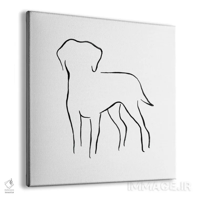 تابلو مینیمال لابرادور رتریور اثر لزلی بیشاپ - نمای پرسپکتیو محصول