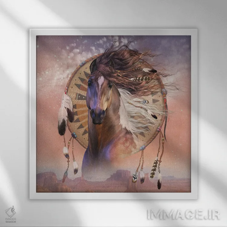 تابلو دکوراتیو پسر بومی اثر لوری پرایندل - نمای قابدار سفید