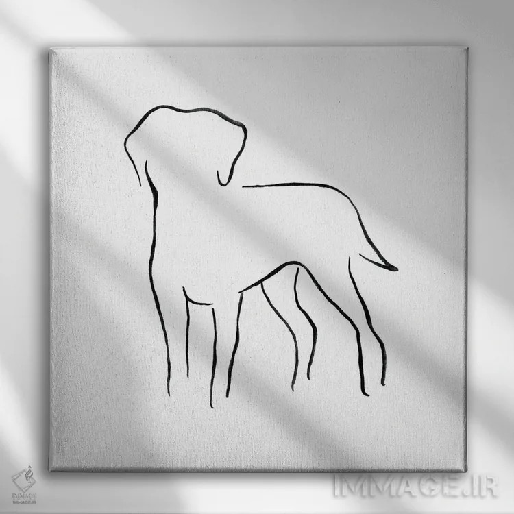 تابلو مینیمال لابرادور رتریور اثر لزلی بیشاپ - نمای روبهرو روی دیوار