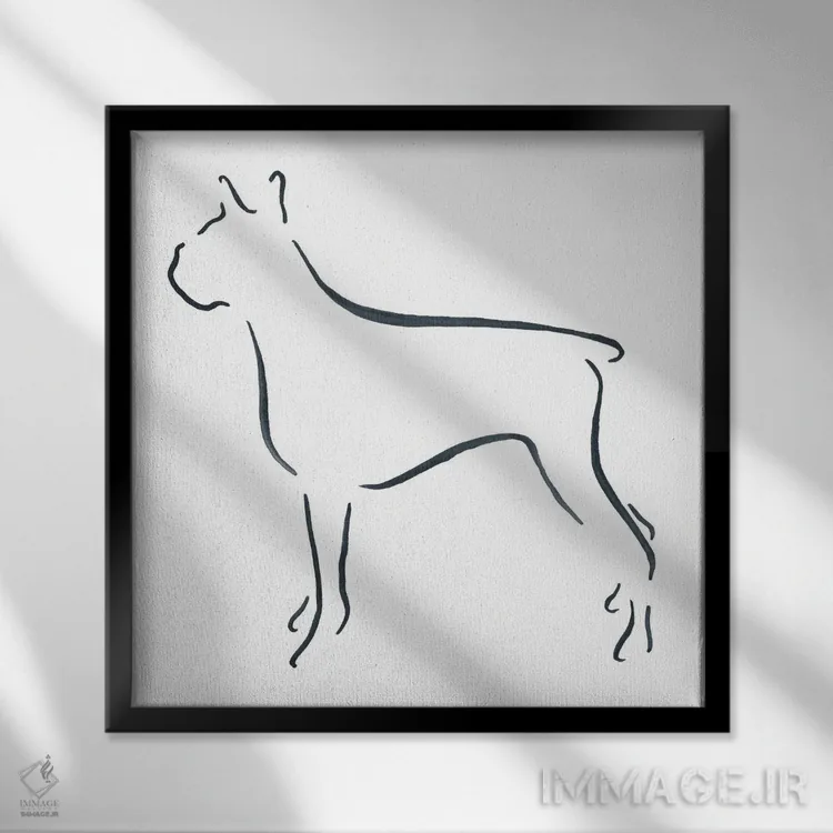 تابلو مینیمال باکسر اثر لزلی بیشاپ - نمای قابدار مشکی