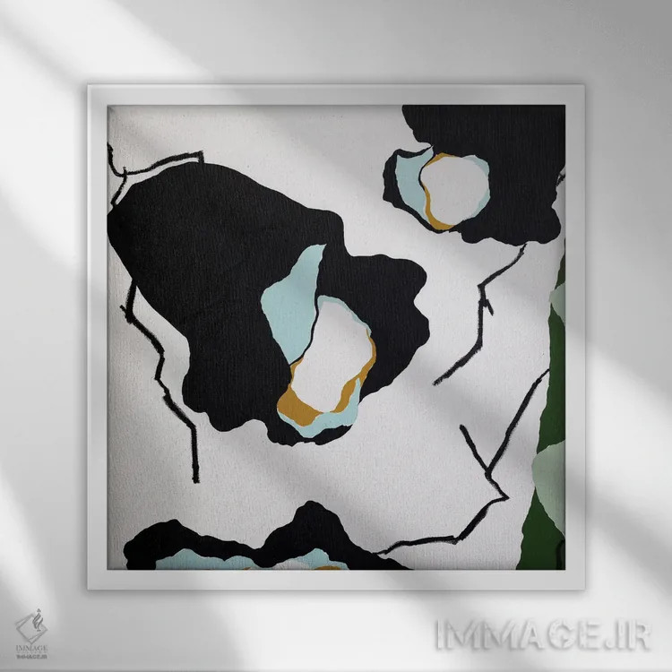 تابلو مینیمال فلورس د ایندیگو اثر لورا ولشانس - نمای قابدار سفید