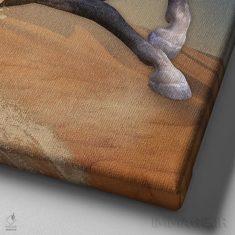 تابلو دکوراتیو بارب صحرایی اثر لوری پرایندل - نمای نزدیک بافت بوم