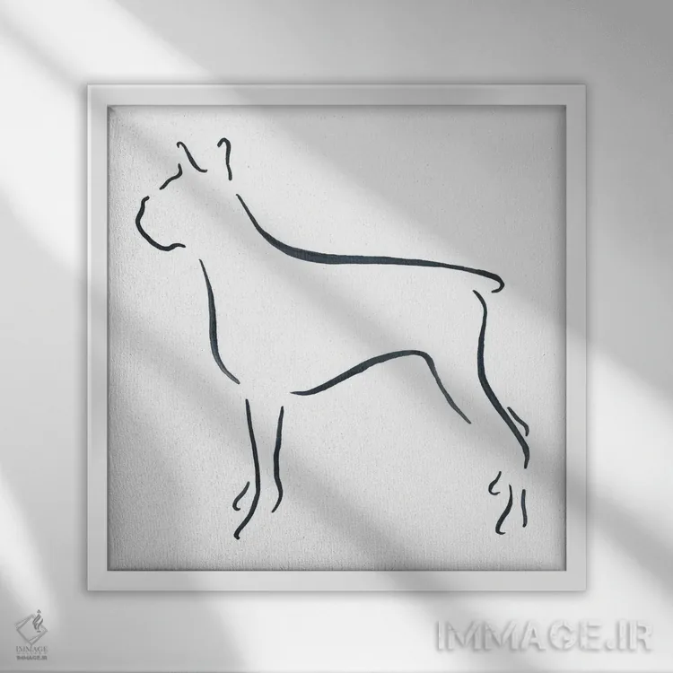 تابلو مینیمال باکسر اثر لزلی بیشاپ - نمای قابدار سفید
