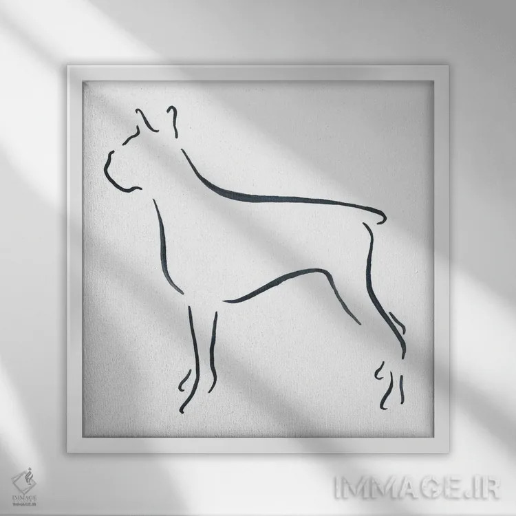 تابلو مینیمال باکسر اثر لزلی بیشاپ - نمای قابدار سفید