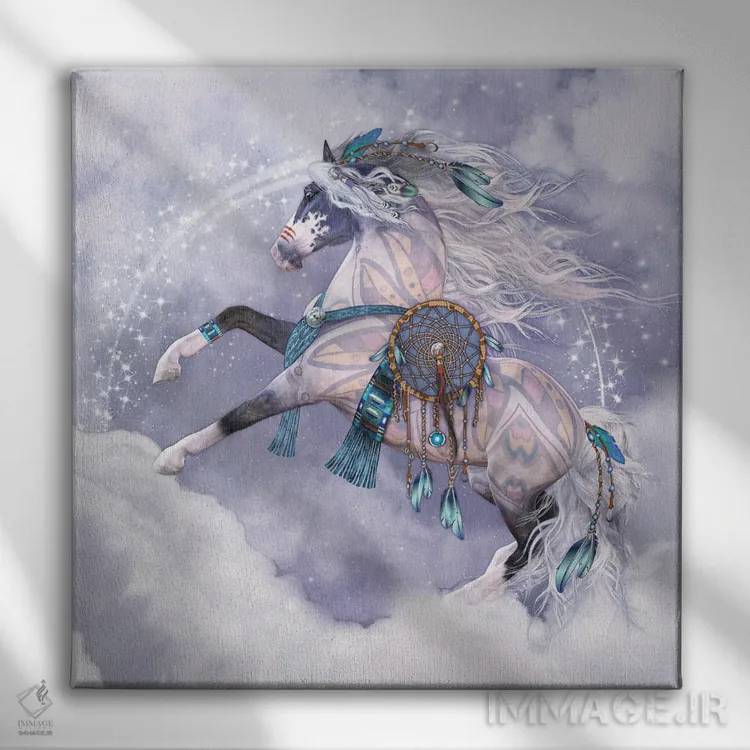 تابلو دکوراتیو رقصنده ابرها اثر لوری پرایندل - نمای روبهرو روی دیوار