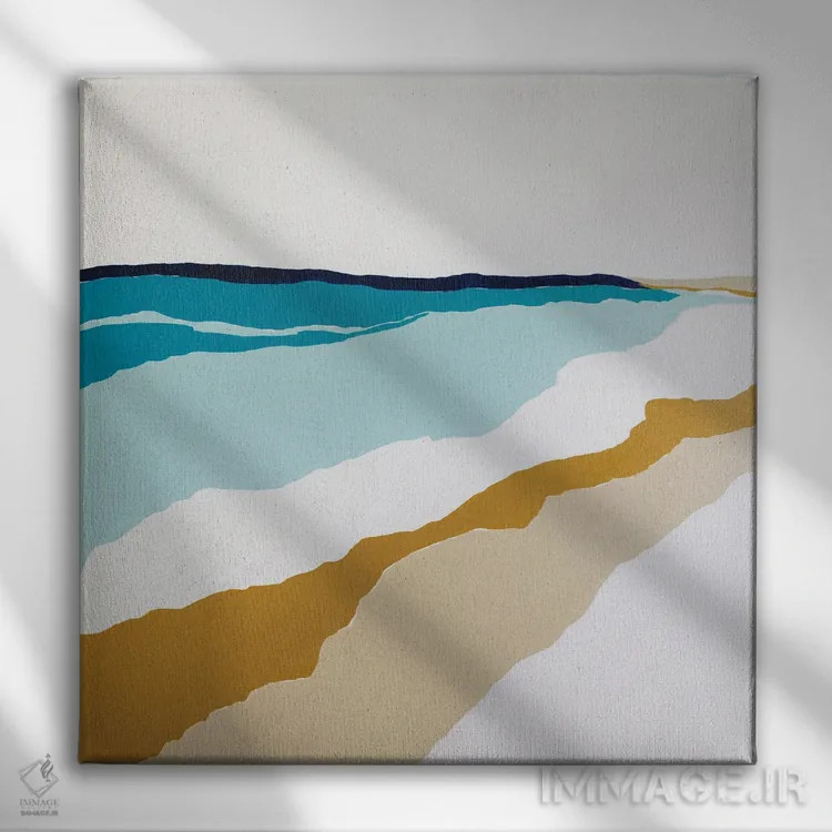 تابلو مینیمال ساحل اثر لورا ولشانس - نمای روبهرو روی دیوار