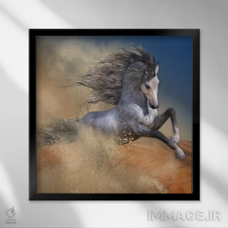 تابلو دکوراتیو بارب صحرایی اثر لوری پرایندل - نمای قابدار مشکی