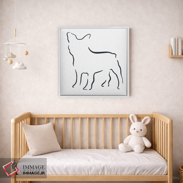 تابلو مینیمال بولداگ فرانسوی اثر لزلی بیشاپ - D1W