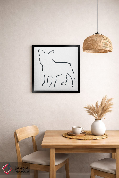 تابلو مینیمال بولداگ فرانسوی اثر لزلی بیشاپ - D2B