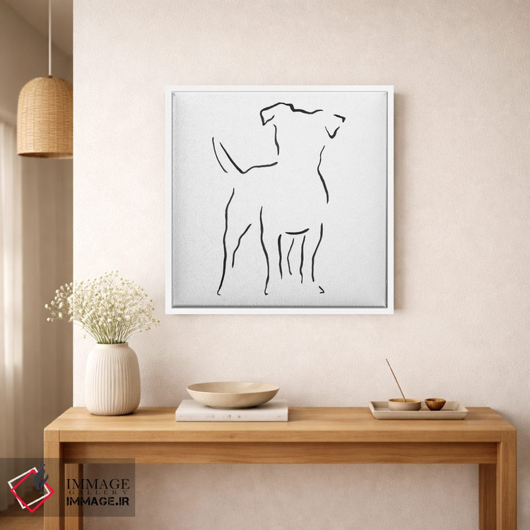 تابلو مینیمال جک راسل تریر اثر لزلی بیشاپ - D1W