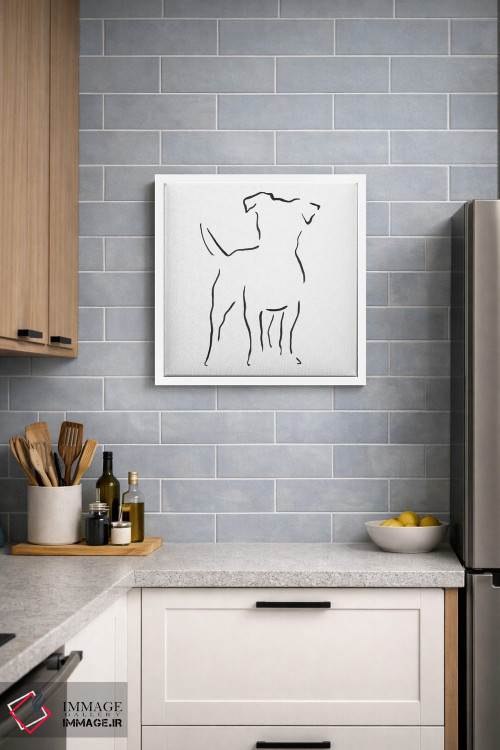 تابلو مینیمال جک راسل تریر اثر لزلی بیشاپ - D3W