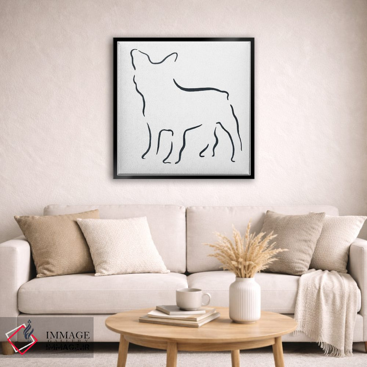 تابلو مینیمال بولداگ فرانسوی اثر لزلی بیشاپ - D6B