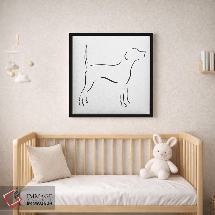 تابلو مینیمال پوینتر انگلیسی با دم بالا اثر لزلی بیشاپ - D2B