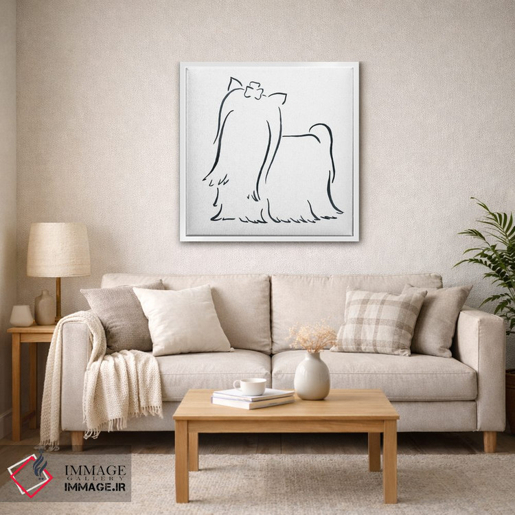 تابلو مینیمال یورکشایر تریر مو بلند اثر لزلی بیشاپ - D2W