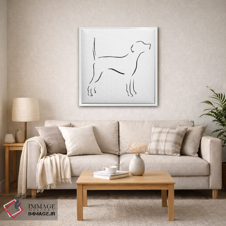 تابلو مینیمال پوینتر انگلیسی با دم بالا اثر لزلی بیشاپ - D3W