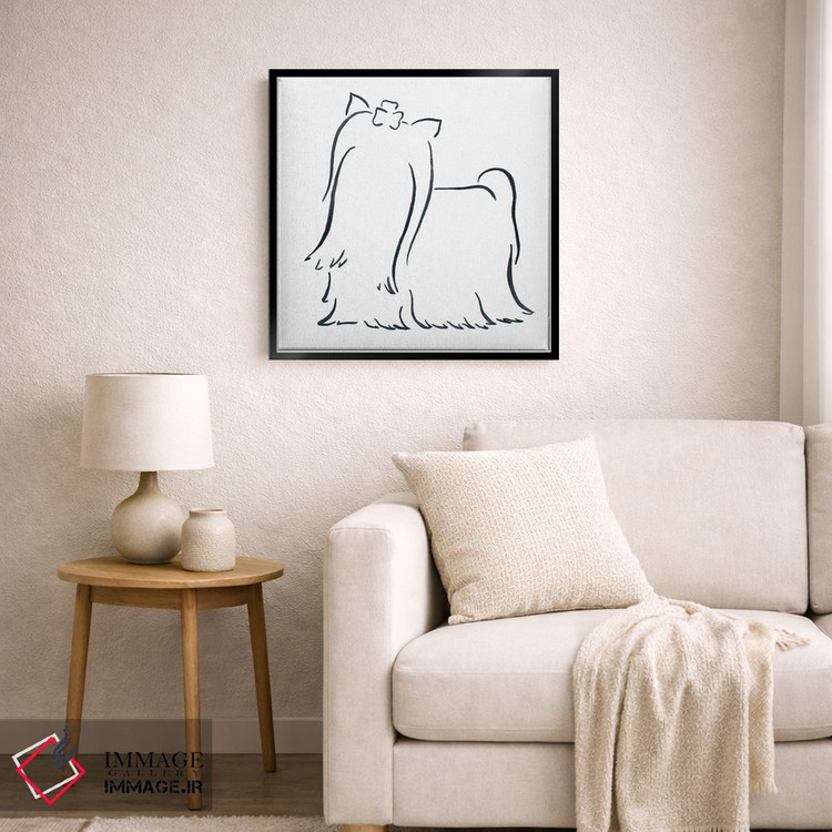 تابلو مینیمال یورکشایر تریر مو بلند اثر لزلی بیشاپ - D5B