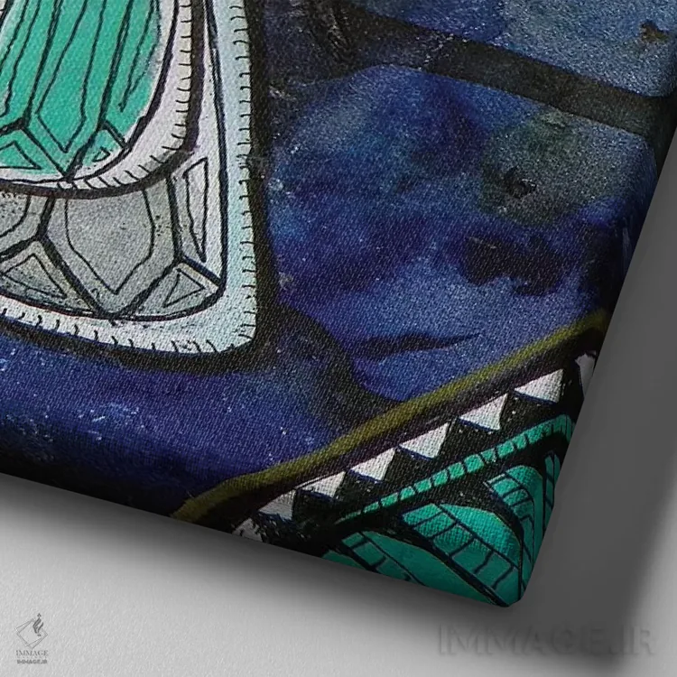 تابلو دکوراتیو توتم زنبور سرخ اثر لینت شلی - نمای نزدیک بافت بوم