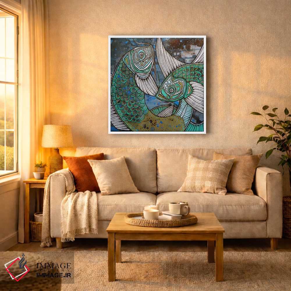 تابلو دکوراتیو دو کوی آبی اثر لینت شلی - D4W