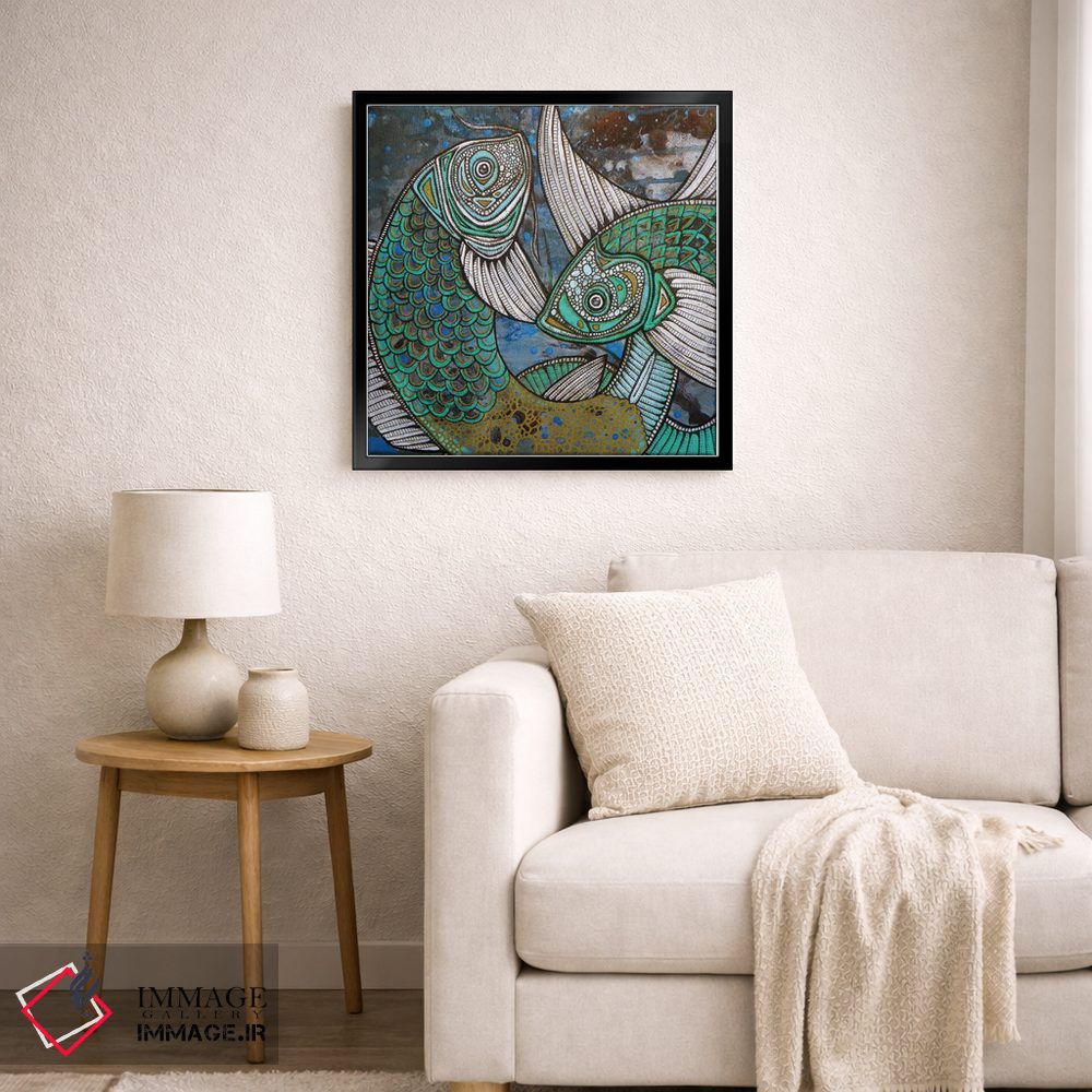 تابلو دکوراتیو دو کوی آبی اثر لینت شلی - D6B