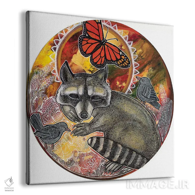 تابلو دکوراتیو راکون در رویا اثر لینت شلی - نمای پرسپکتیو محصول