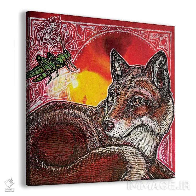 تابلو دکوراتیو روباه و ملخ اثر لینت شلی - نمای پرسپکتیو محصول