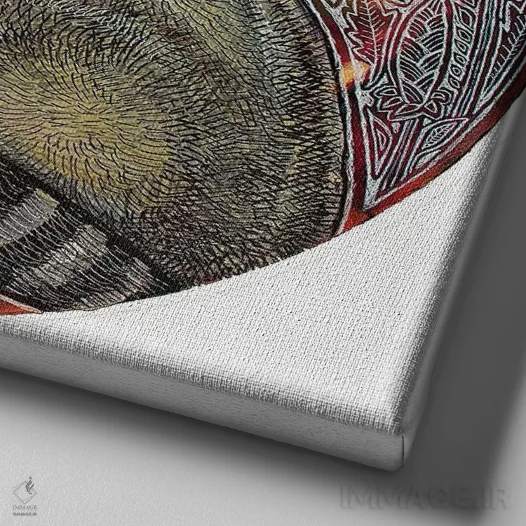 تابلو دکوراتیو راکون در رویا اثر لینت شلی - نمای نزدیک بافت بوم