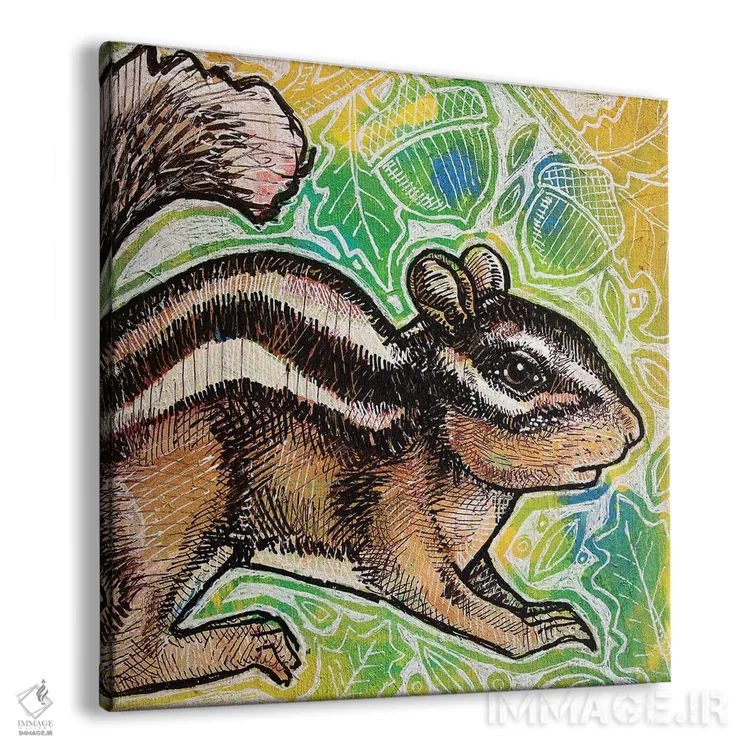 تابلو دکوراتیو سنجابک بازیگوش اثر لینت شلی - نمای پرسپکتیو محصول