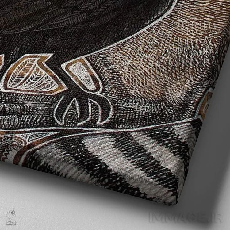 تابلو دکوراتیو همسایه ها اثر لینت شلی - نمای نزدیک بافت بوم