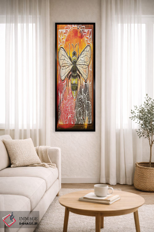 تابلو دکوراتیو زنبور عسل و قاصدک ها اثر لینت شلی - D5B