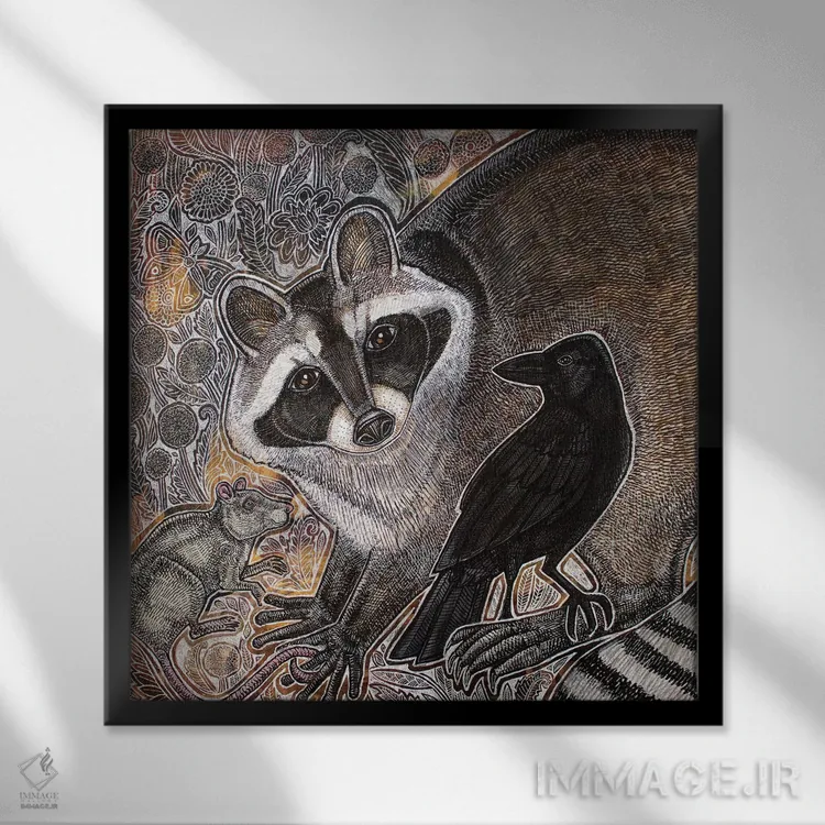 تابلو دکوراتیو همسایه ها اثر لینت شلی - نمای قابدار مشکی