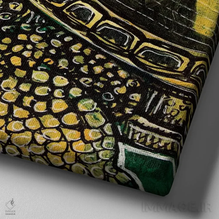 تابلو دکوراتیو لاک پشت بهاری اثر لینت شلی - نمای نزدیک بافت بوم