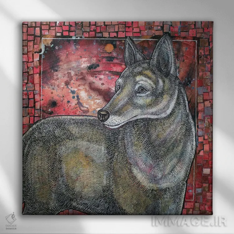 تابلو دکوراتیو غروب کایوت اثر لینت شلی - نمای روبهرو روی دیوار