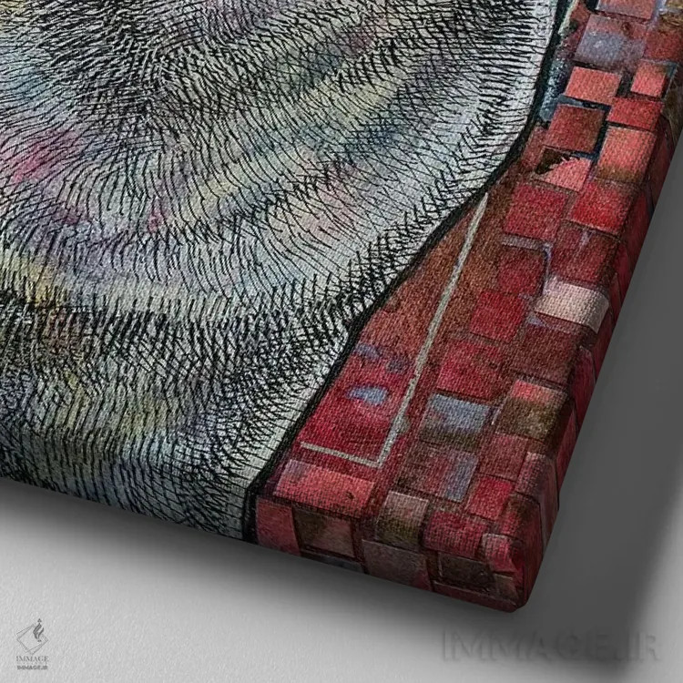 تابلو دکوراتیو غروب کایوت اثر لینت شلی - نمای نزدیک بافت بوم