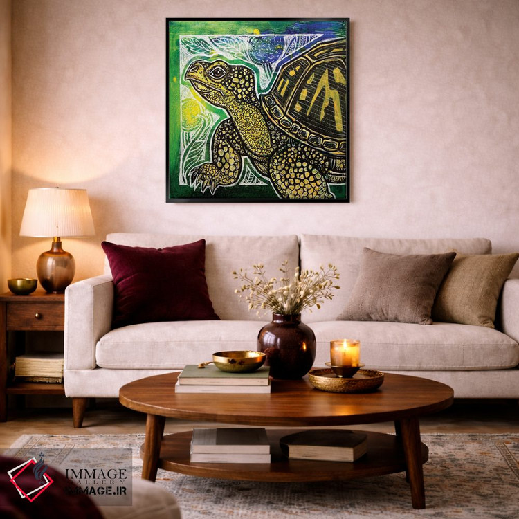 تابلو دکوراتیو لاک پشت بهاری اثر لینت شلی - D2B