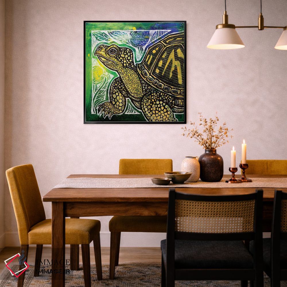 تابلو دکوراتیو لاک پشت بهاری اثر لینت شلی - D6B