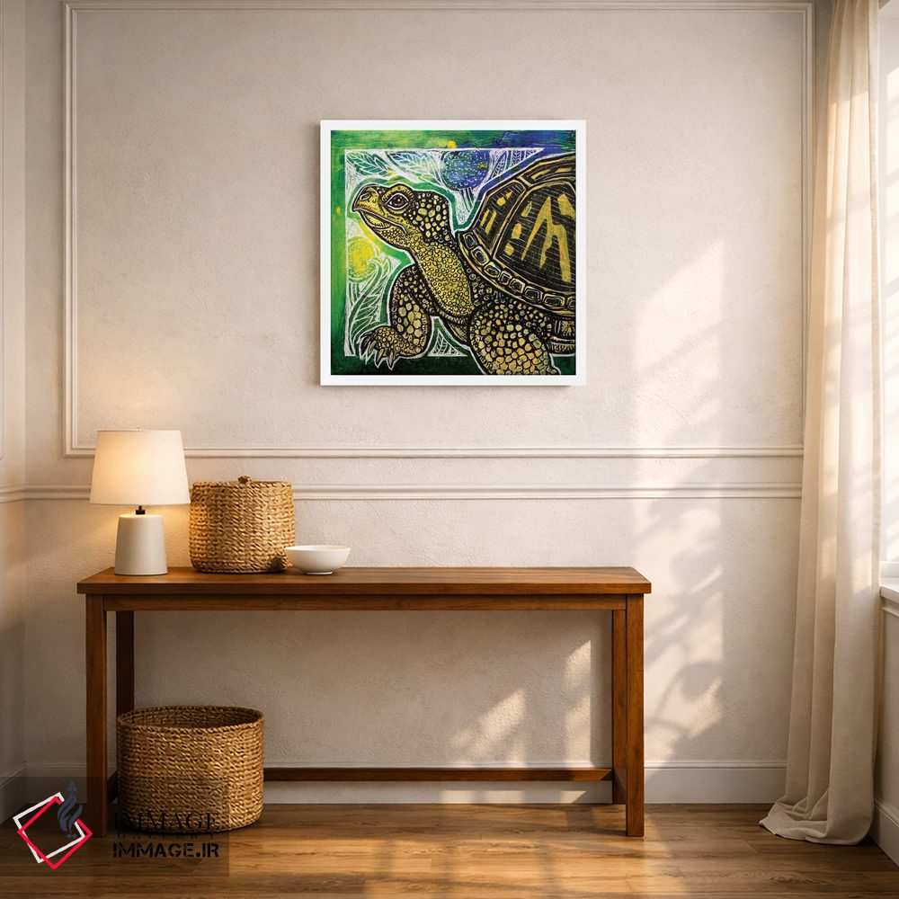 تابلو دکوراتیو لاک پشت بهاری اثر لینت شلی - D5W