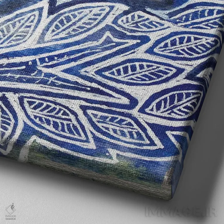 تابلو دکوراتیو جی آبی اثر لینت شلی - نمای نزدیک بافت بوم