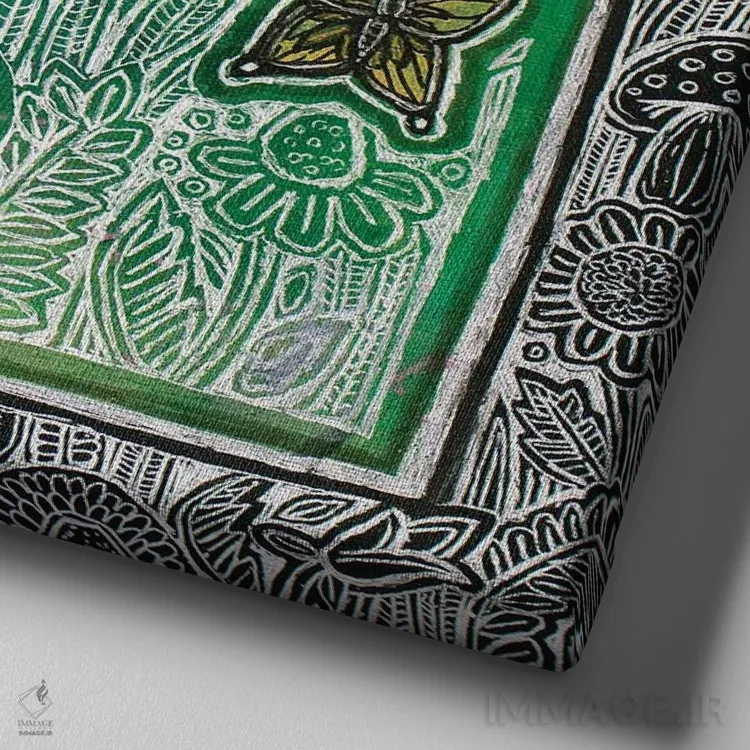 تابلو دکوراتیو تعقیب پروانه ها اثر لینت شلی - نمای نزدیک بافت بوم