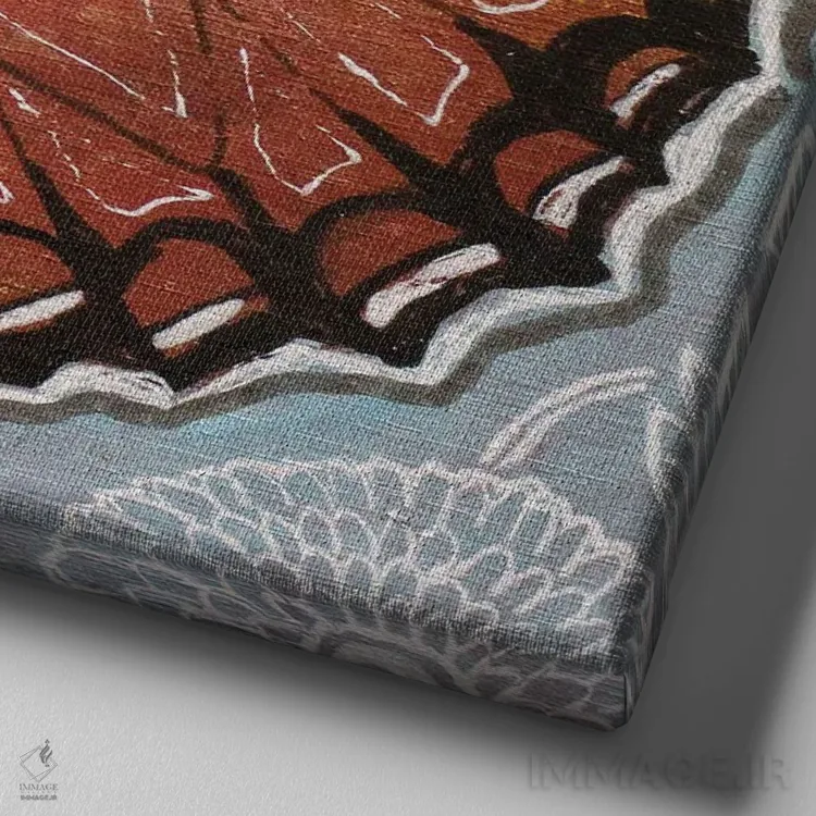 تابلو دکوراتیو شب پره کوچک اثر لینت شلی - نمای نزدیک بافت بوم