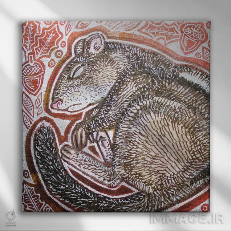 تابلو دکوراتیو سنجابک اثر لینت شلی - نمای روبهرو روی دیوار