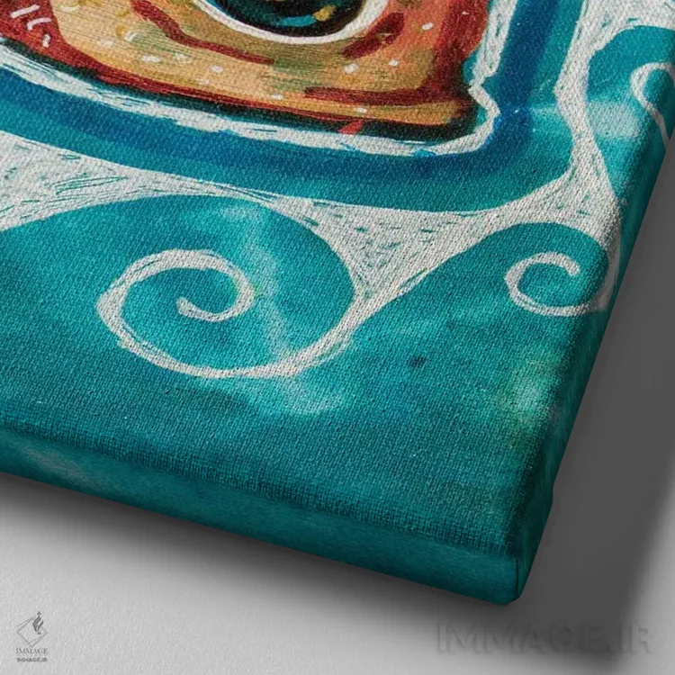 تابلو دکوراتیو کوچک جثه اثر لینت شلی - نمای نزدیک بافت بوم