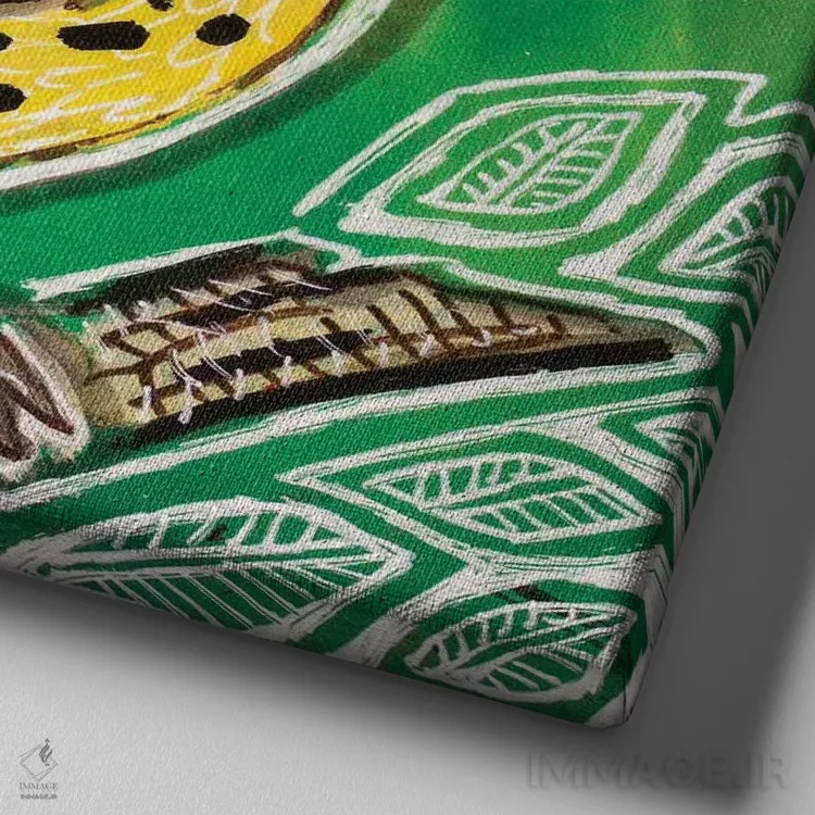 تابلو دکوراتیو آواز مرغ علفزار اثر لینت شلی - نمای نزدیک بافت بوم