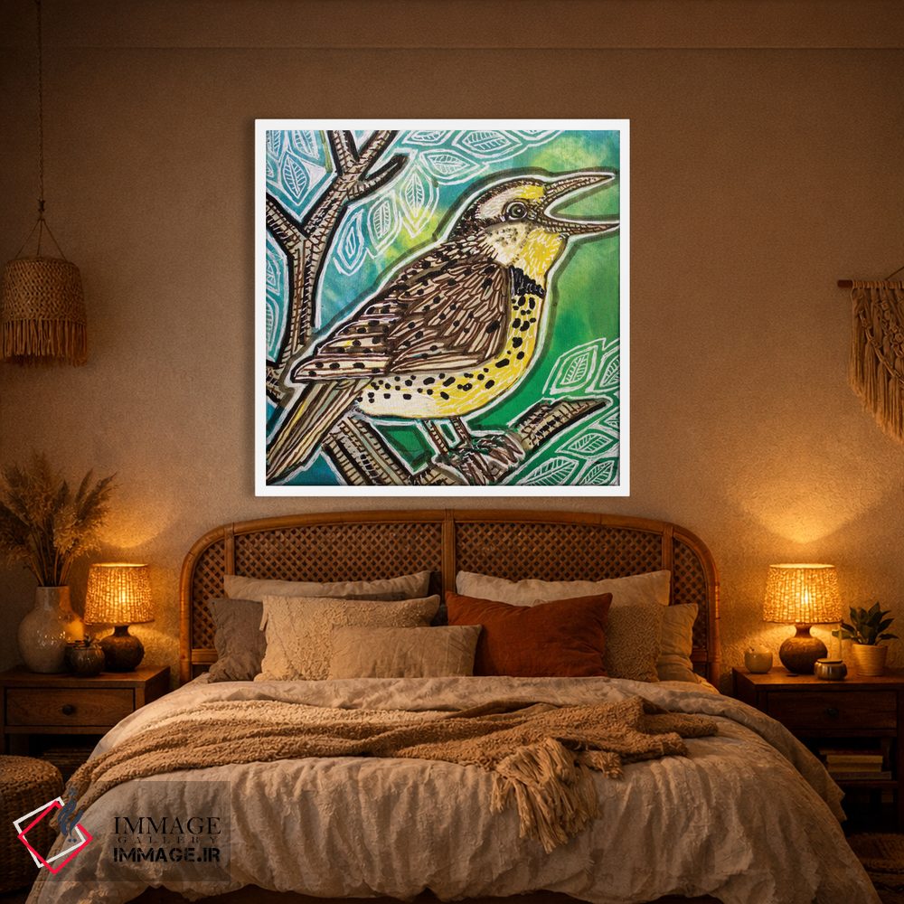 تابلو دکوراتیو آواز مرغ علفزار اثر لینت شلی - D1W