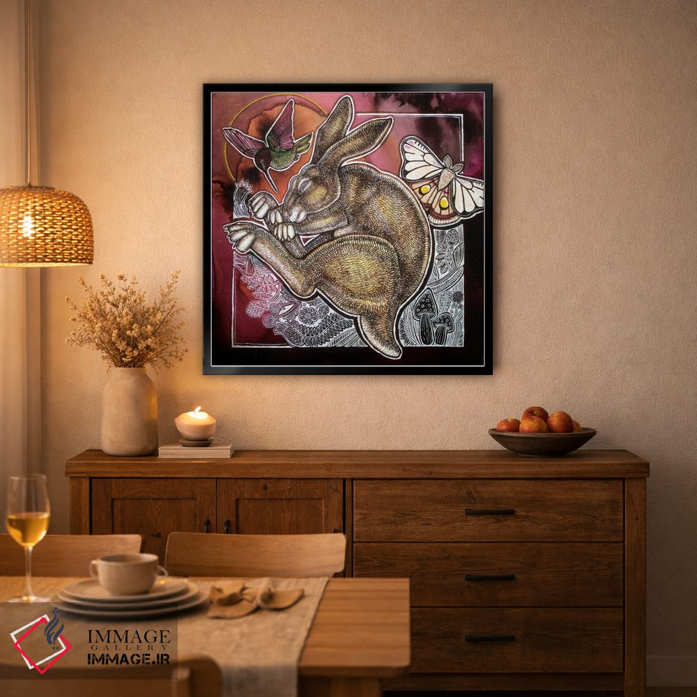 تابلو دکوراتیو خرگوش خواب بین اثر لینت شلی - D4B